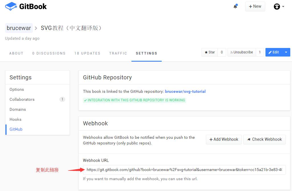 复制Webhook URL